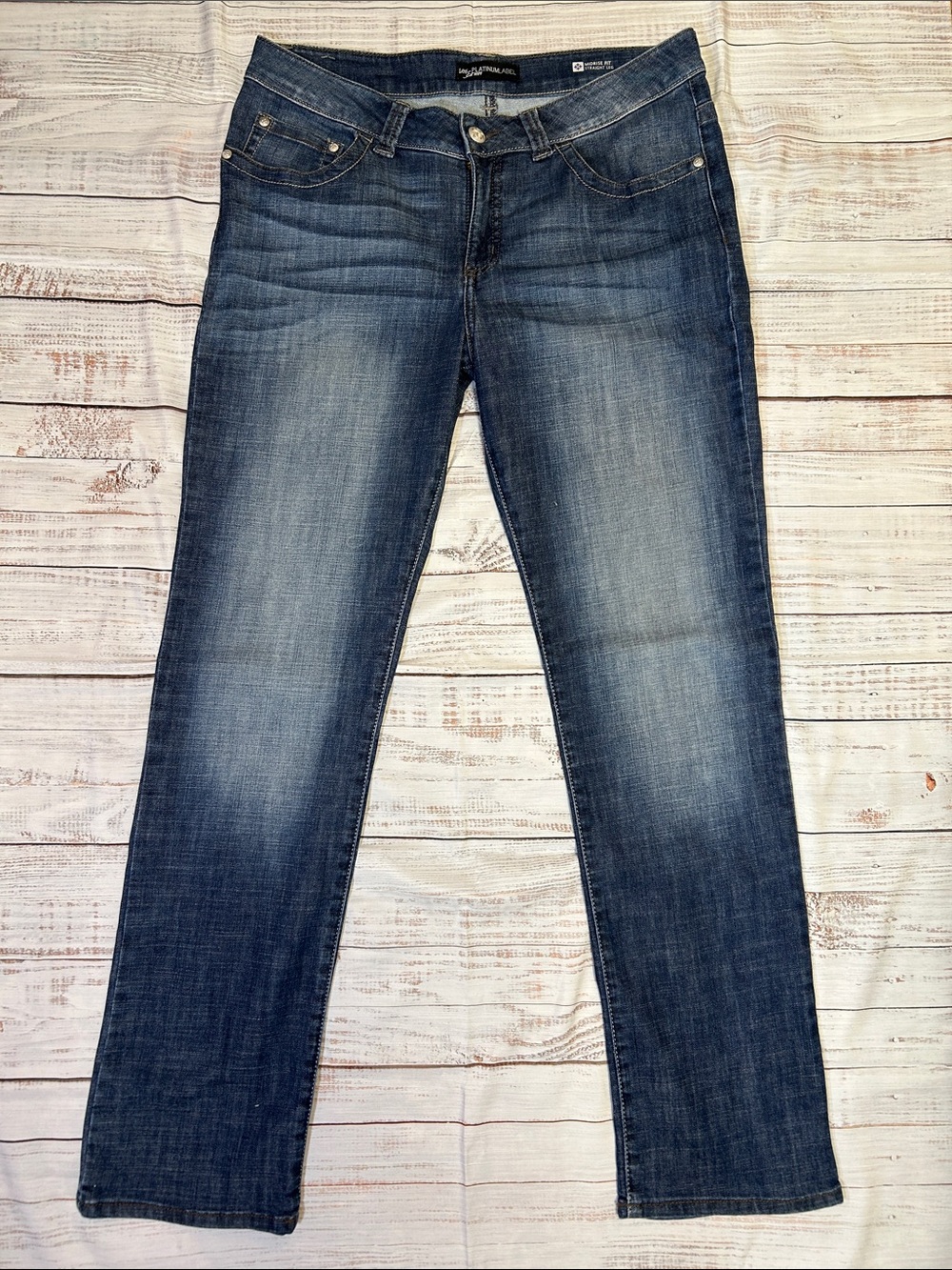 Lee Platinum Label Midrise Straight Leg Jeans Size 14 Long